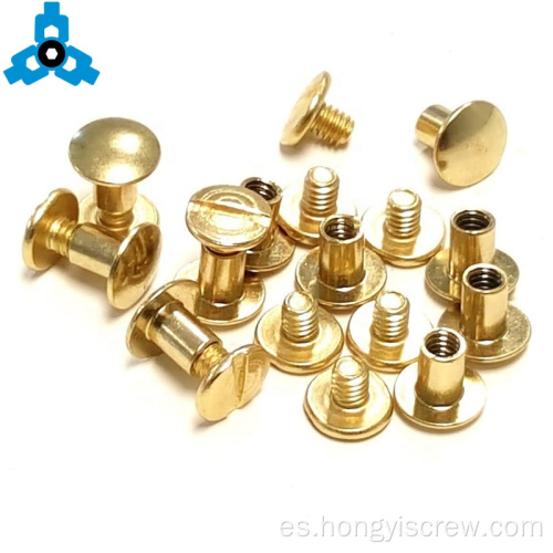 Brass Chicago Binding Rivets Tornillo masculino y femenino